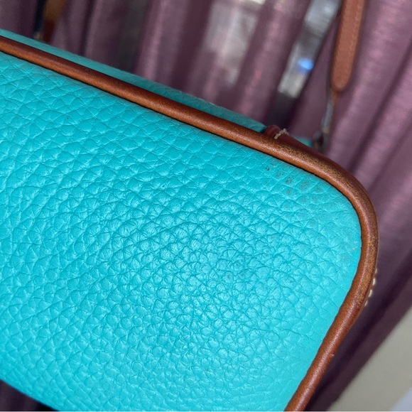 Dooney & Bourke Aqua and Brown Crossbody Bag - Picture 5 of 12